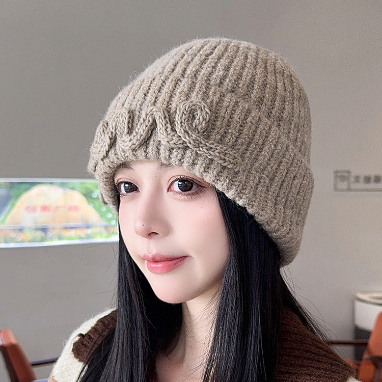 流行帽子 |秋冬新款大頭圍顯臉小帽子女美式復古毛線帽刺繡保暖針織帽男冷帽「C5568」25.09-2