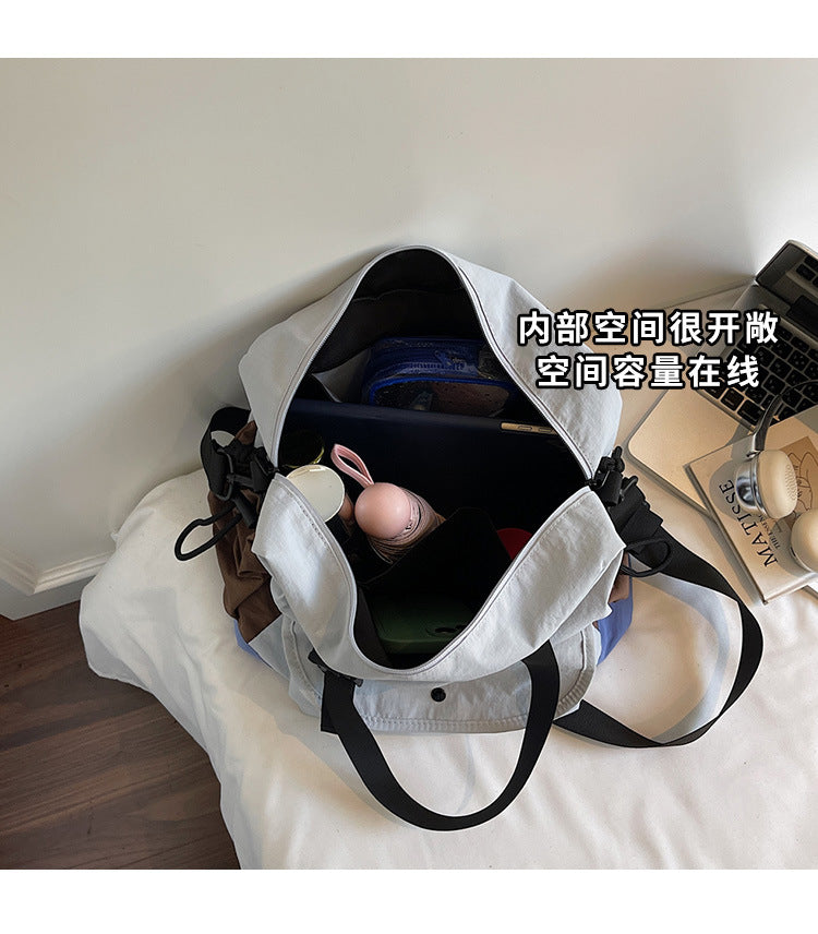 致青春｜韓版拼接撞色韓版布包2025新款高級感大容量通勤單肩斜背包「8831-130」25.11-2