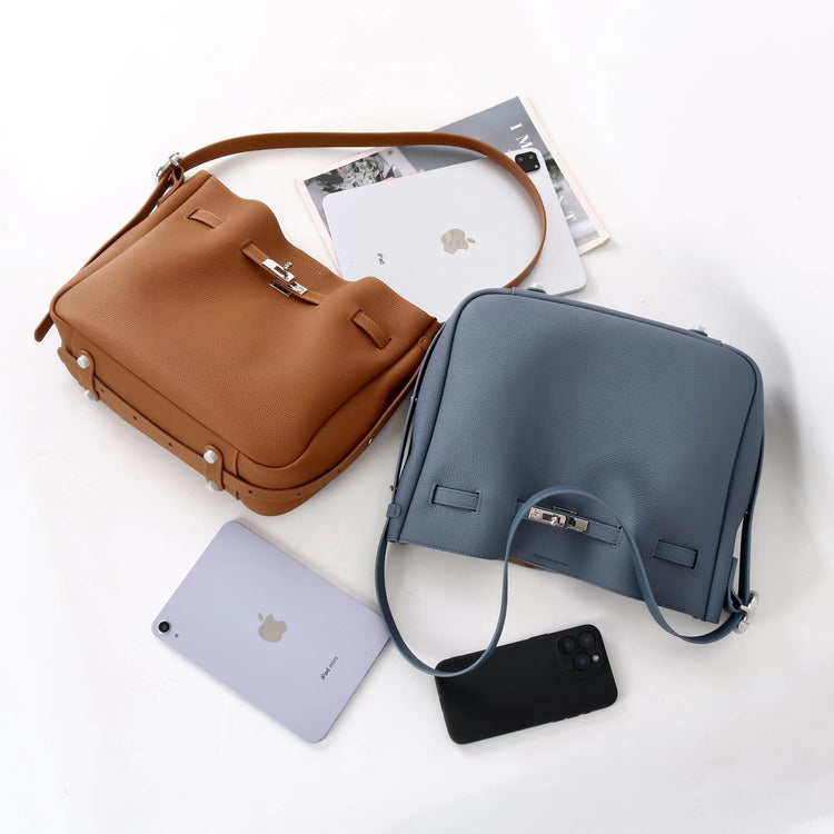 質感真皮｜2025新款頭層牛皮高級感單肩斜背手提水桶包大容量小眾百搭「OS53088」25.11-1