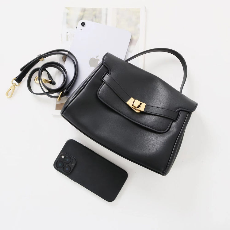 質感真皮｜2025新款通勤復古百搭單肩斜背包外出上班公文包女包時尚潮流單肩包「6191S」25.12-1