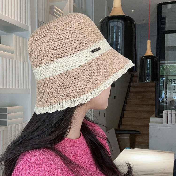 流行帽子｜夏季新款鏤空透氣帽子女編織草帽遮陽沙灘水桶帽海邊太陽帽子批發「C5038」25.05-2