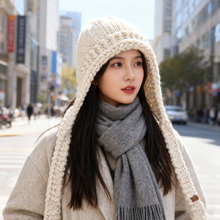 流行帽子｜秋冬新款藍色巴拉克拉法帽女保暖針織套頭戶外防風防寒雷鋒帽子男「C5640」25.09-4
