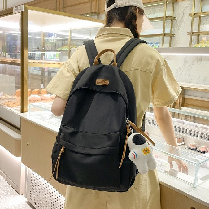 致青春｜書包女國中高中生大容量上課補習雙肩包女純色百搭通勤雙肩包「1019-124」25.10-3