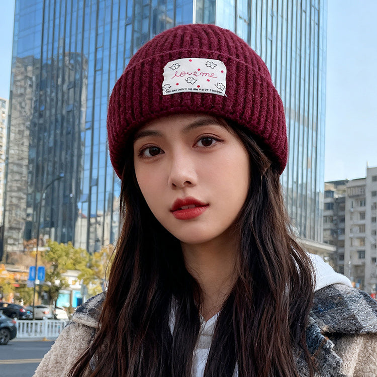 流行帽子｜韓系大頭圍帽子女秋冬加厚保暖針織帽顯臉小護耳毛線帽男包頭冷帽「C5753」25.11-1
