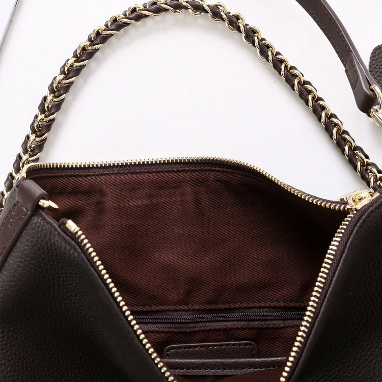 質感真皮｜2025新款潮流時尚百搭休閒頭層軟牛皮鏈條荔枝紋單肩包斜挎通勤托特包「6667」25.12-2