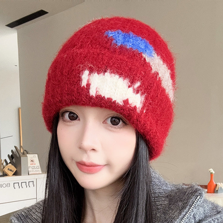 流行帽子 |帽子女秋冬大頭圍顯臉小毛線帽氛圍感戶外保暖針織帽護耳瓜皮帽男「C5573」25.09-2