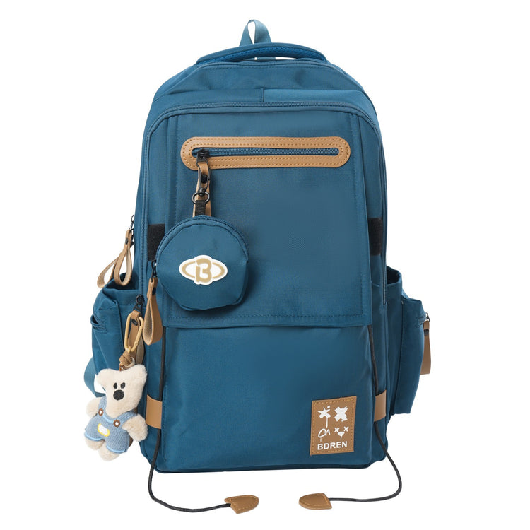 致青春｜簡約百搭學生書包女大容量休閒旅行雙肩包潮流設計感百搭雙肩背包「6017-142」25.12-2