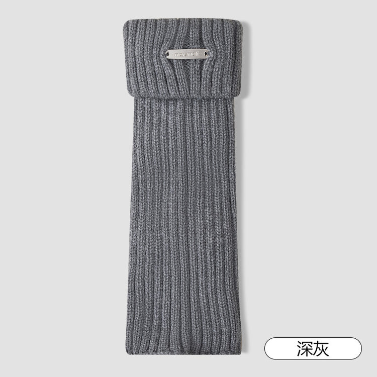 女襪｜羊毛襪套女秋冬季加厚保暖鎖溫堆堆襪復古Y2K辣妹彈力中筒腿套「WT239068」25.09-2