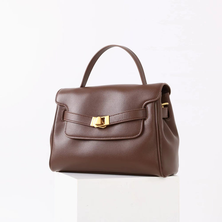 質感真皮｜2025新款通勤復古百搭單肩斜背包外出上班公文包女包時尚潮流單肩包「6191S」25.12-1