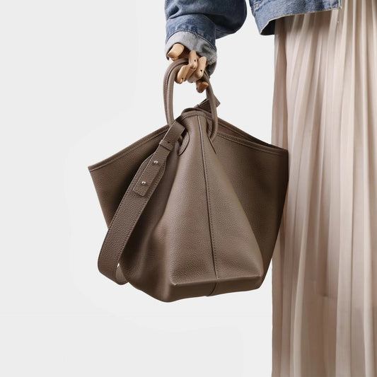 質感真皮｜2025新頭層牛皮圓環吊床通勤托特包大容量包包女大包高級感單肩包「5101」25.12-2