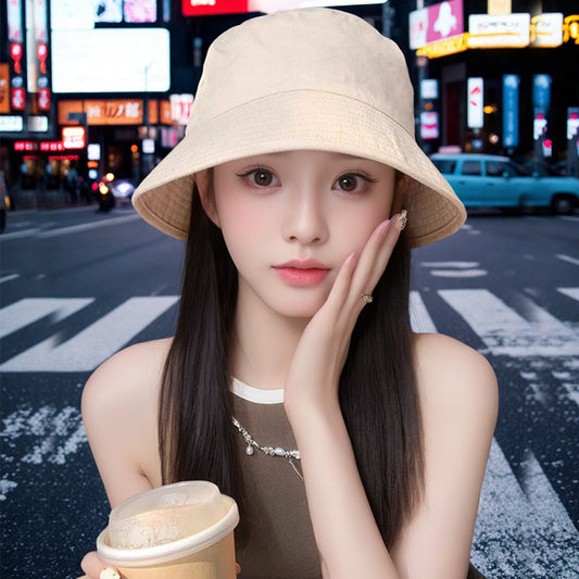 流行帽子 | 夏季新款帽子女純色簡約漁夫帽光板盆帽學生情侶遮陽帽「F01207A」25.06-4