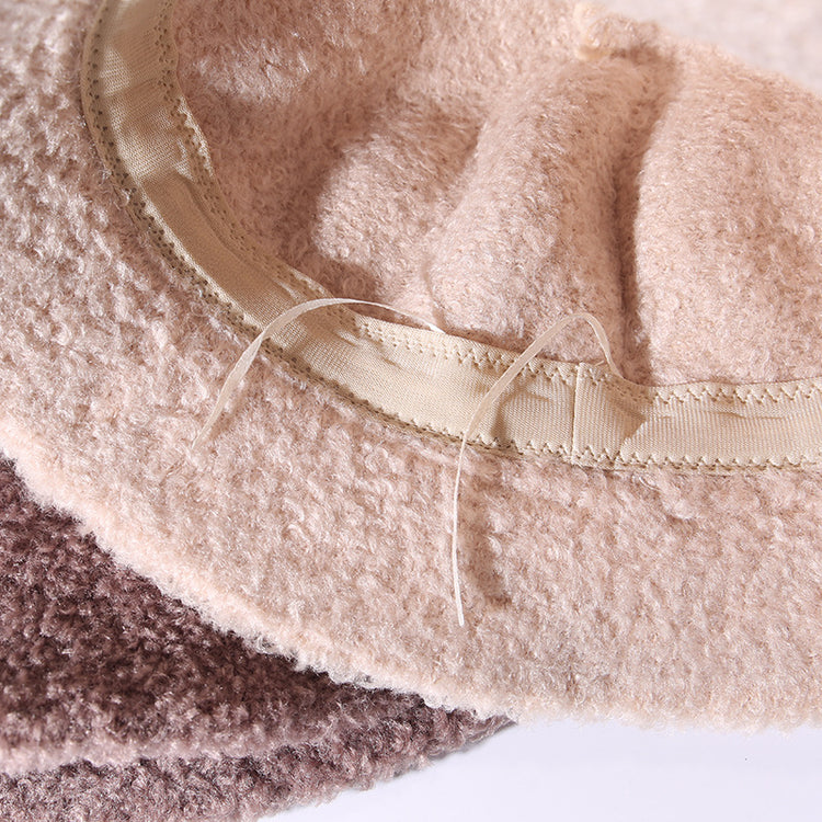 流行帽子｜羊羔毛絨漁夫帽子女秋冬2025新款保暖加厚防寒盆帽時尚百搭水桶帽「C5870ASD」25.12-1