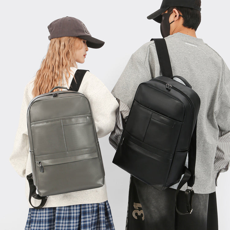 致青春｜高級感雙肩背包男士新款外出多功能背包大容量PU商務通勤電腦包「9781-128」25.12-2