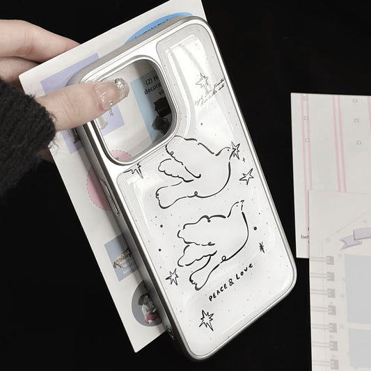 手機殼｜蘋果16手機殼15適用iPhone14pro電鍍銀邊滴膠13小米14保護套「LR1536」25.03-4