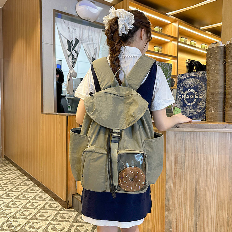 致青春 | 簡約雙肩包大容量純色休閒旅行背包國高中大學生書包「1323-134」25.07-1
