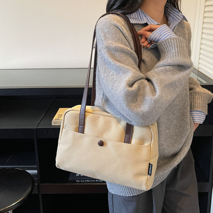 致青春｜大容量帆布包女2025新款復古洋氣單肩包上班通勤托特包「6673-125」25.10-4