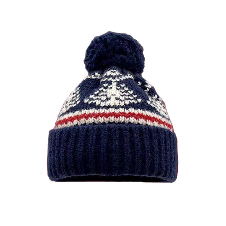 流行帽子｜2025復古費爾島風毛線帽子女冬季加厚保暖針織帽日系護耳毛球冷帽「C4775AA」25.12-1