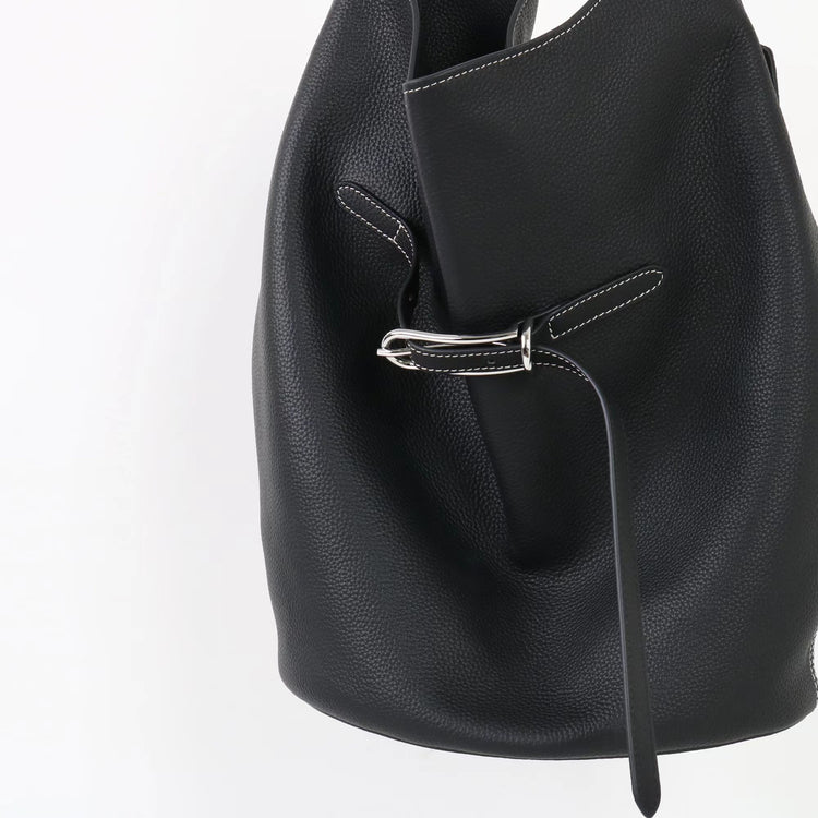 質感真皮｜2025新頭層牛皮托特包hobo腋下包皮帶裝飾餃子水桶包百搭單肩包「6185」25.11-2