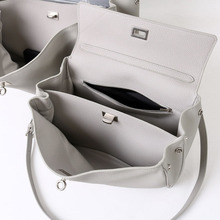 質感真皮｜2025新款togo牛皮B家同款鬆弛感大小號真皮鎖扣手提包單肩斜挎包「X5133 D5134」25.12-1