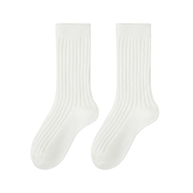 女襪｜羊毛襪子女秋冬加厚蓄熱保暖針織堆堆襪軟糯親膚舒適彈力中筒襪「MP32165」25.12-1