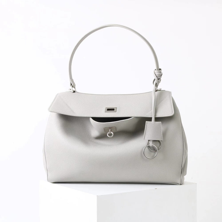 質感真皮｜2025新款togo牛皮B家同款鬆弛感大小號真皮鎖扣手提包單肩斜挎包「X5133 D5134」25.12-1