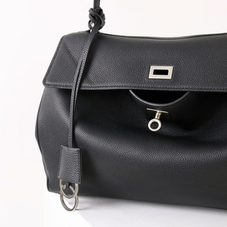 質感真皮｜2025新款togo牛皮B家同款鬆弛感大小號真皮鎖扣手提包單肩斜挎包「X5133 D5134」25.12-1