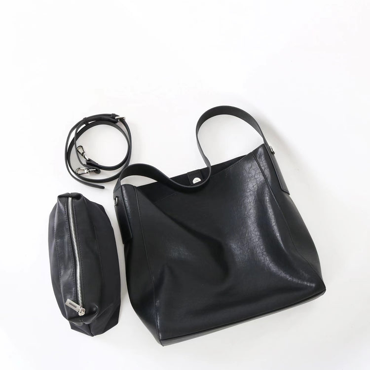 質感真皮｜2025新款高質感軟牛皮慵懶大容量通勤休閒斜挎包托特包時尚單肩腋下包「OS83316」25.10-4