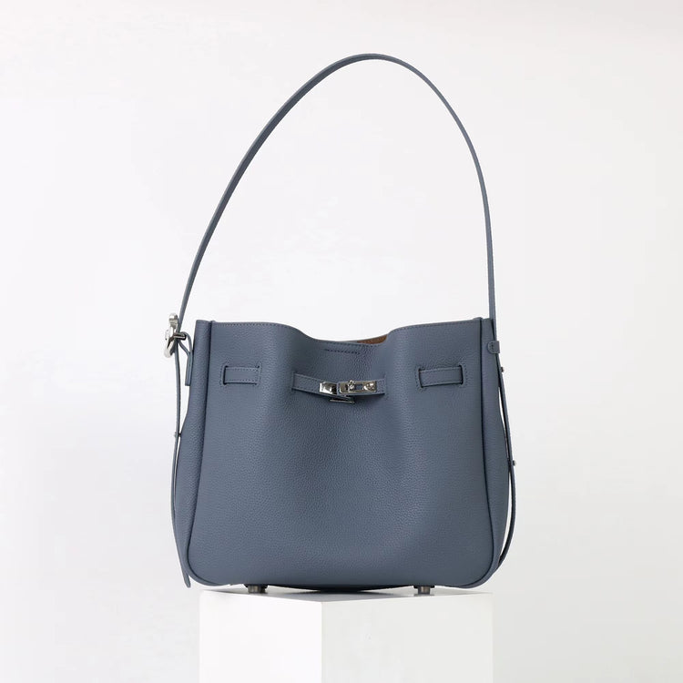 質感真皮｜2025新款頭層牛皮高級感單肩斜背手提水桶包大容量小眾百搭「OS53088」25.11-1