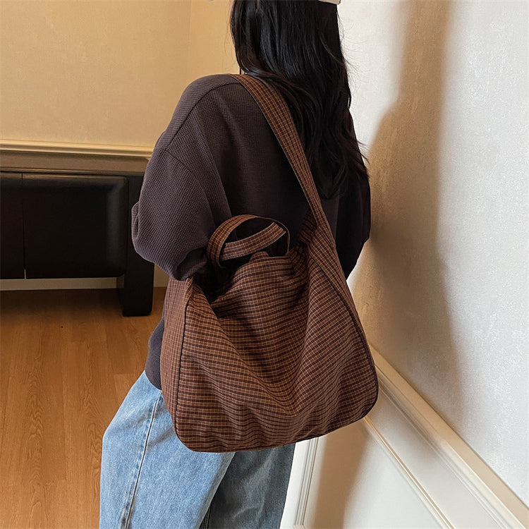 致青春｜2025新款時尚大容量帆布包女小眾托特包百搭斜挎包通勤單肩手提包「1883-125」25.10-1