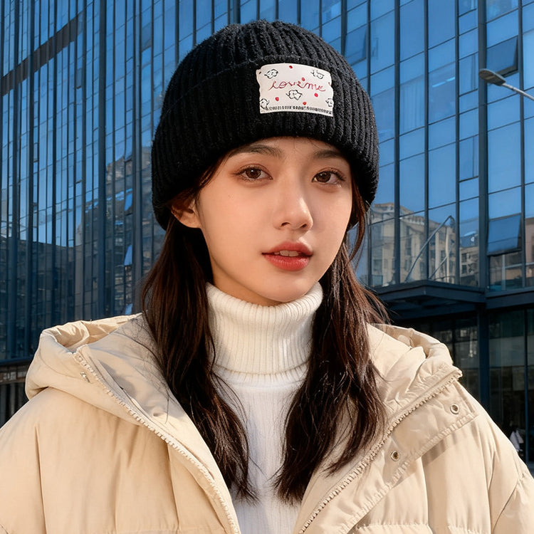 流行帽子｜韓系大頭圍帽子女秋冬加厚保暖針織帽顯臉小護耳毛線帽男包頭冷帽「C5753」25.11-1