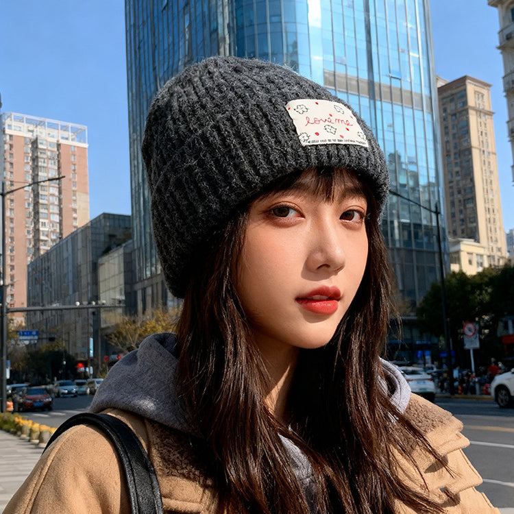 流行帽子｜韓系大頭圍帽子女秋冬加厚保暖針織帽顯臉小護耳毛線帽男包頭冷帽「C5753」25.11-1