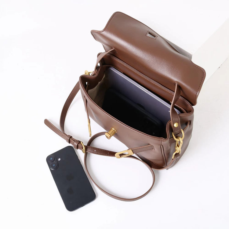 質感真皮｜2025新款通勤復古百搭單肩斜背包外出上班公文包女包時尚潮流單肩包「6191S」25.12-1