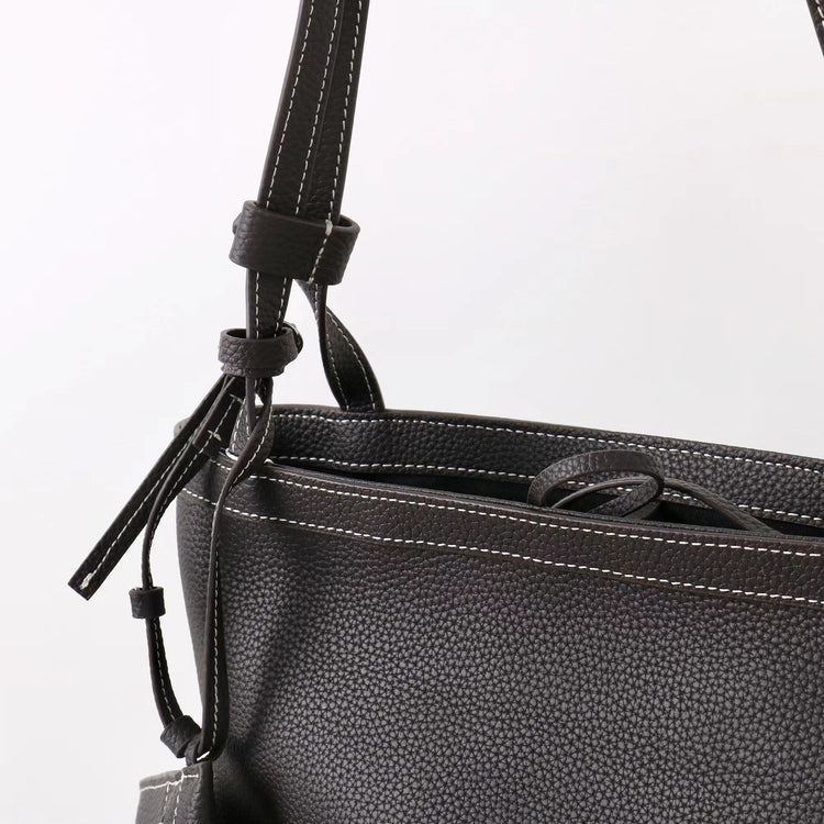 質感真皮｜2025新款牛皮復古時尚單肩手提包百搭高級感托特包子母包通勤極簡包「8271」25.11-2