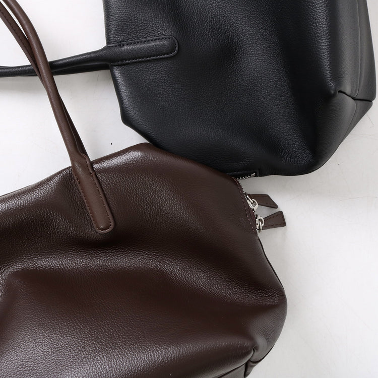 質感真皮｜2025新頭層牛皮大容量手提輕奢單肩包休閒通勤高級感腋下托特包「6166」25.11-2