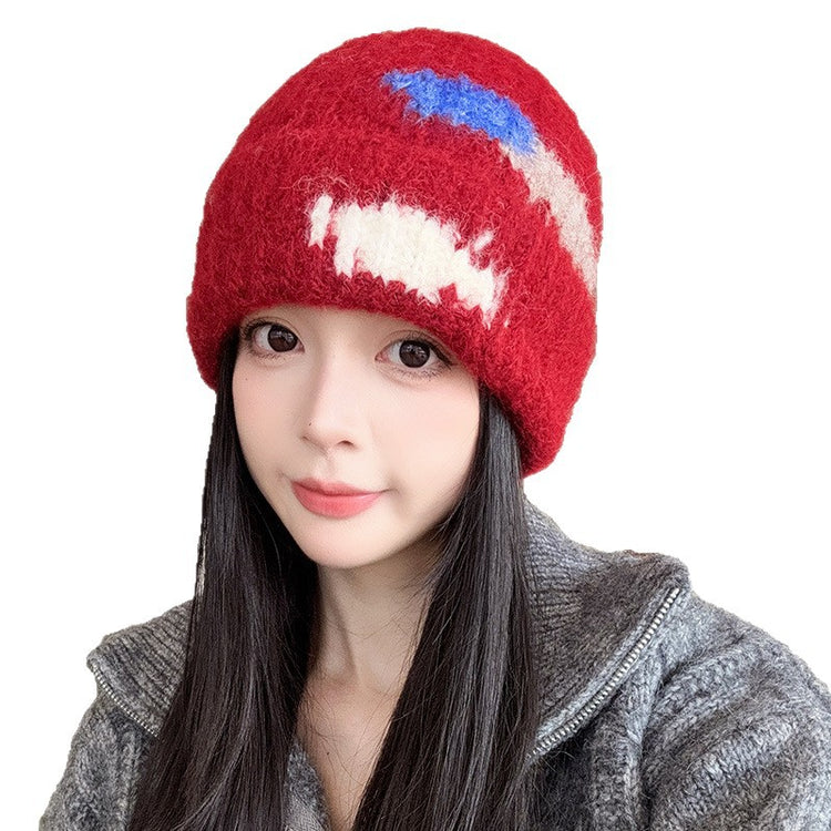 流行帽子 |帽子女秋冬大頭圍顯臉小毛線帽氛圍感戶外保暖針織帽護耳瓜皮帽男「C5573」25.09-2