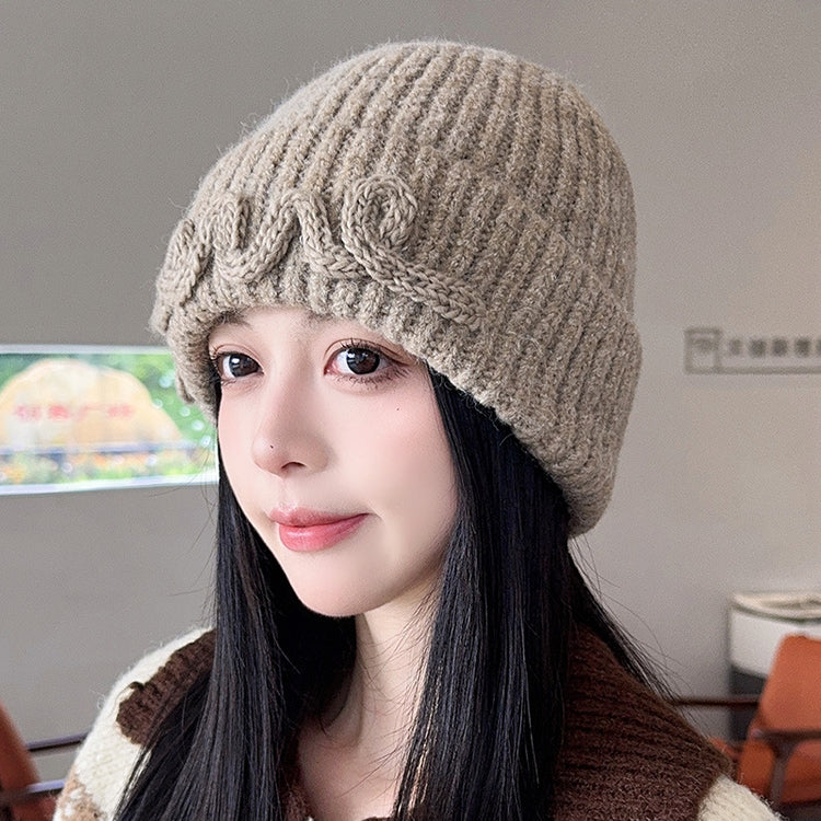 流行帽子 |秋冬新款大頭圍顯臉小帽子女美式復古毛線帽刺繡保暖針織帽男冷帽「C5568」25.09-2