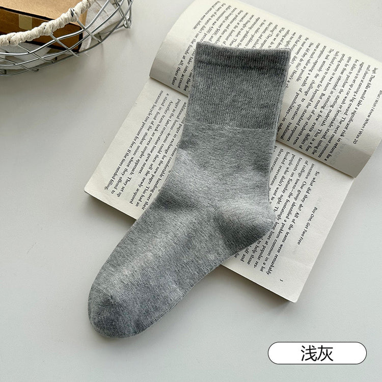 女襪｜純棉襪子女10A抑菌防臭吸汗透氣中筒襪彈力無骨抗起球襪子「ZJ25031」25.09-2