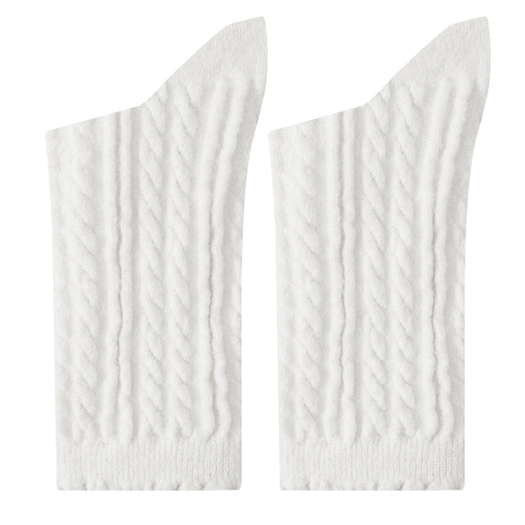 女襪｜襪子女加厚保暖蓄熱鎖溫麻花羊毛襪彈力花邊親膚舒適堆堆襪「M3166」25.10-4