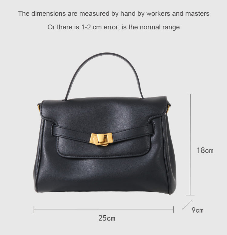 質感真皮｜2025新款通勤復古百搭單肩斜背包外出上班公文包女包時尚潮流單肩包「6191S」25.12-1