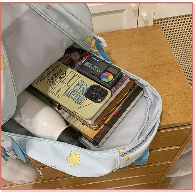 致青春｜日系ins高顏值雙肩包小清新甜美星星背包初高中生輕便大容量書包「2077-133」25.10-4