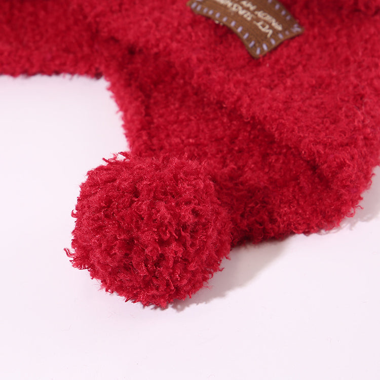 流行帽子｜可愛小熊耳朵球球毛絨帽子女秋冬保暖百搭針織帽護耳防寒「C5746」25.11-1