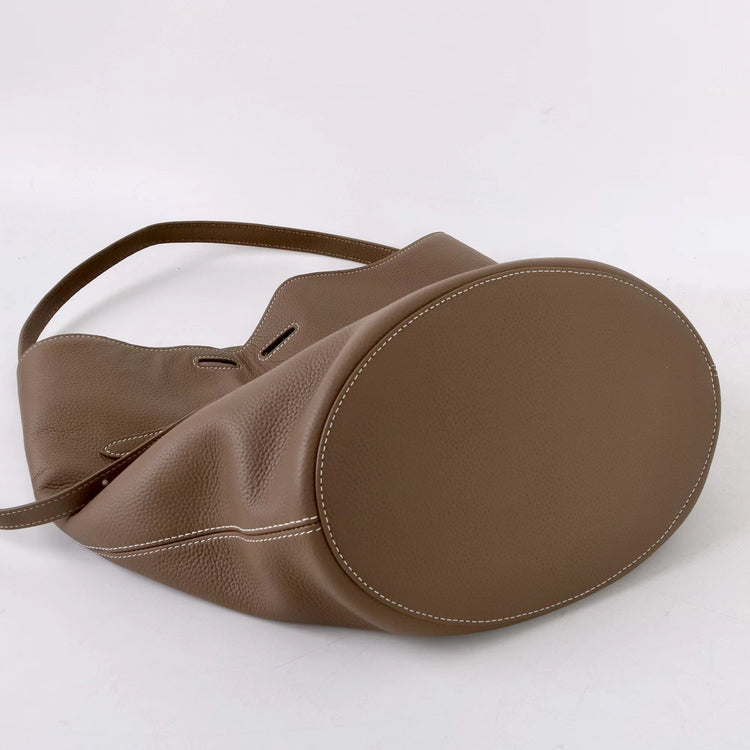 質感真皮｜2025新頭層牛皮托特包hobo腋下包皮帶裝飾餃子水桶包百搭單肩包「6185」25.11-2