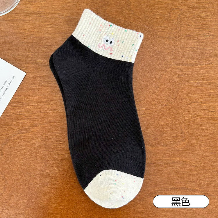 女襪｜襪子女士春夏季薄款吸汗透氣彈力短襪學院風ins潮流運動襪「YK25015」25.07-4
