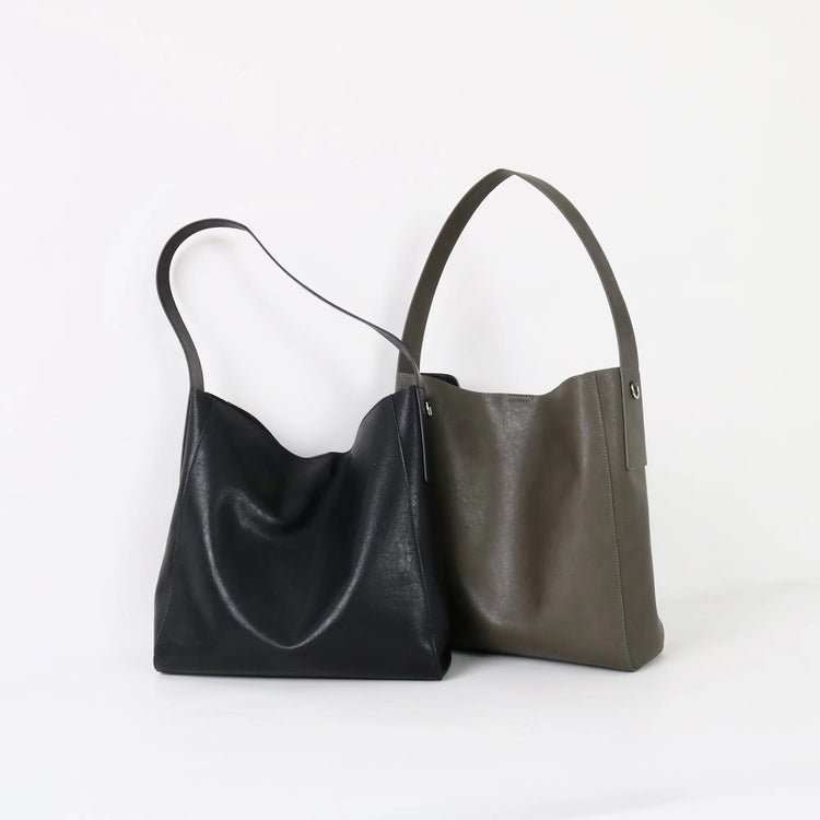 質感真皮｜2025新款高質感軟牛皮慵懶大容量通勤休閒斜挎包托特包時尚單肩腋下包「OS83316」25.10-4