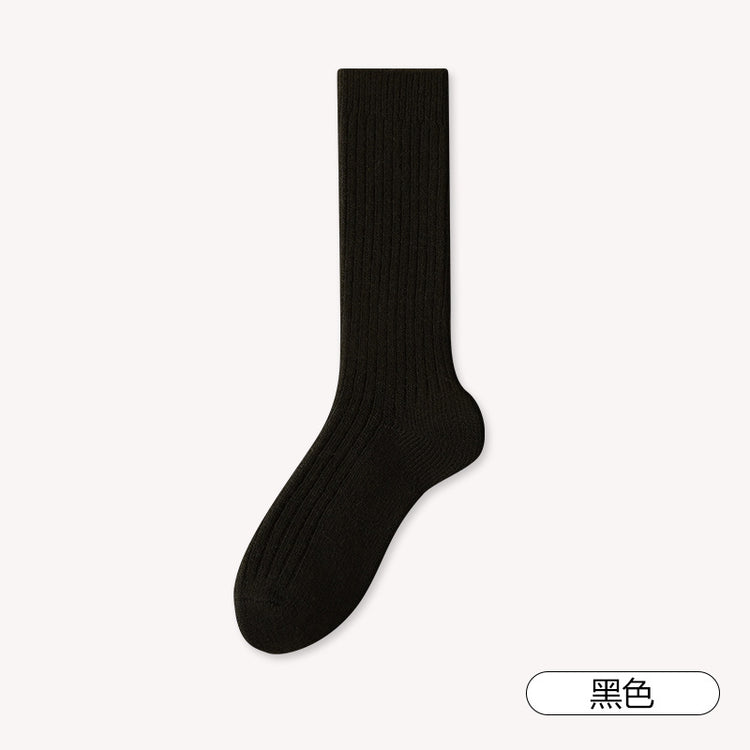 女襪｜美利奴羊毛襪秋冬加厚保暖彈力中筒襪吸汗透氣親膚舒適襪子「RY825113」25.10-3