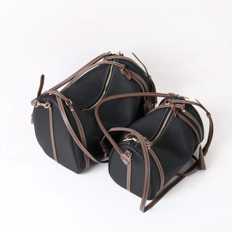 質感真皮｜2025新頭層牛皮保齡球腋下包托特包波士頓枕頭包手提單肩斜挎包「6189」25.11-4