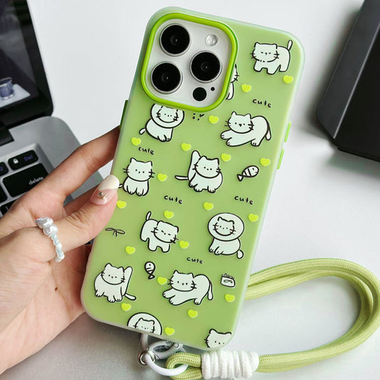 手機殼｜蘋果16手機殼適用12pro卡通iPhone15/14promax膚感果凍11手繩「WL0286」24.09-2