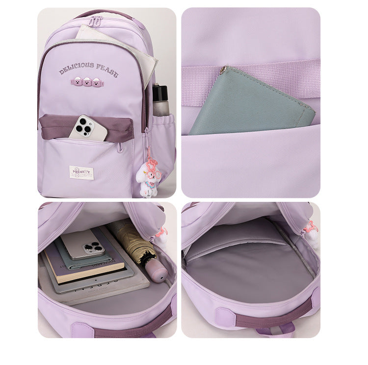 致青春｜新款學生書包女韓版國中女生高中生大容量雙肩包簡約大容量背包「1496-134」25.12-1