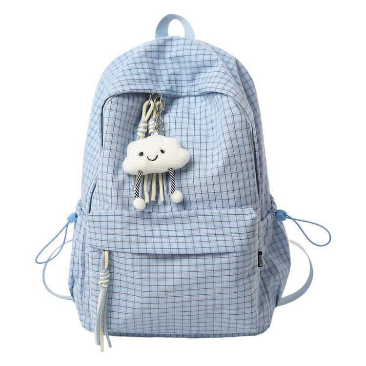 致青春｜高顏值森系小清新格子少女心旅行雙肩包韓版ins風學生黨上課背包「1392-132」25.12-1