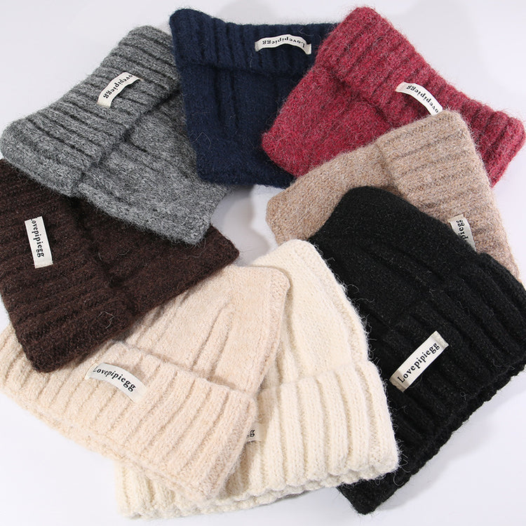 流行帽子｜貓耳朵帽子女秋冬韓系大頭圍可愛保暖針織帽護耳顯臉小毛線冷帽潮「C5838」25.11-3